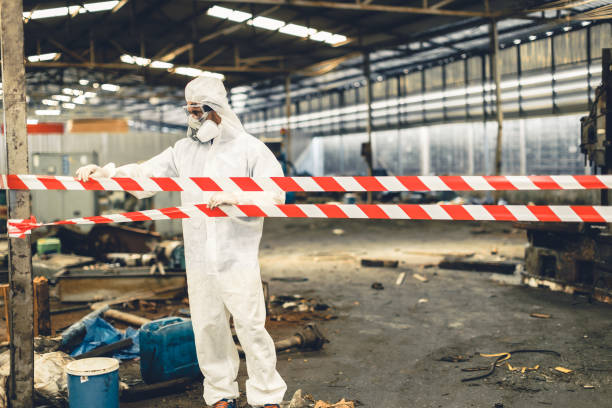 Professional Sewage Cleanup technician working in Georgetown, TX